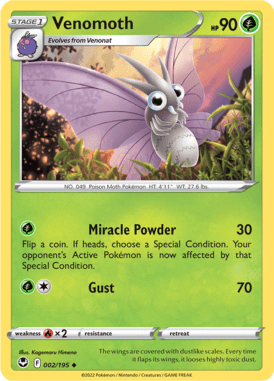 Silver Tempest Venomoth 002/195 Englisch - Sammelkarten