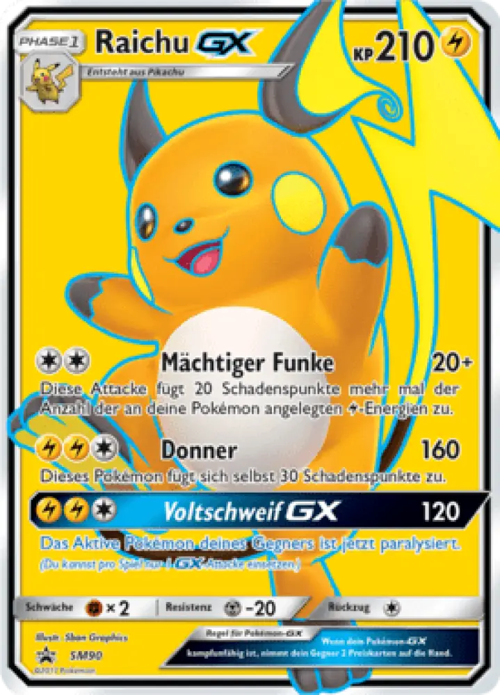 Sonne & Mond Promos Raichu-GX SM090 Deutsch - Holo / Near Mint - Sammelkarten