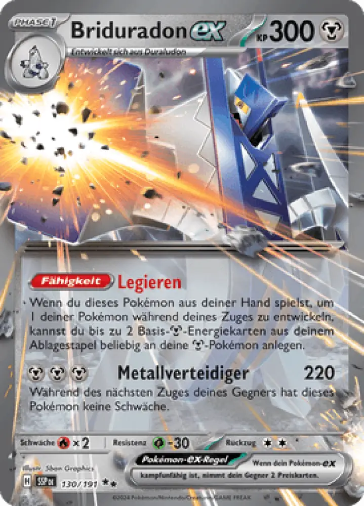 Stürmische Funken Briduradon-ex 130/191 Deutsch - Holo / Near Mint - Sammelkarten