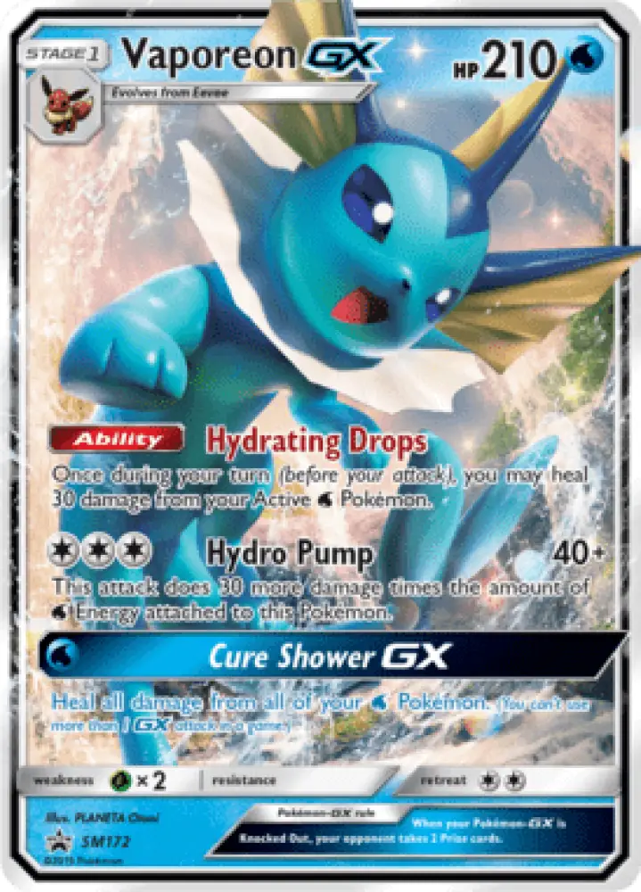 Sun & Moon Promos Vaporeon-GX SM172 Englisch - Holo / Near Mint - Sammelkarten
