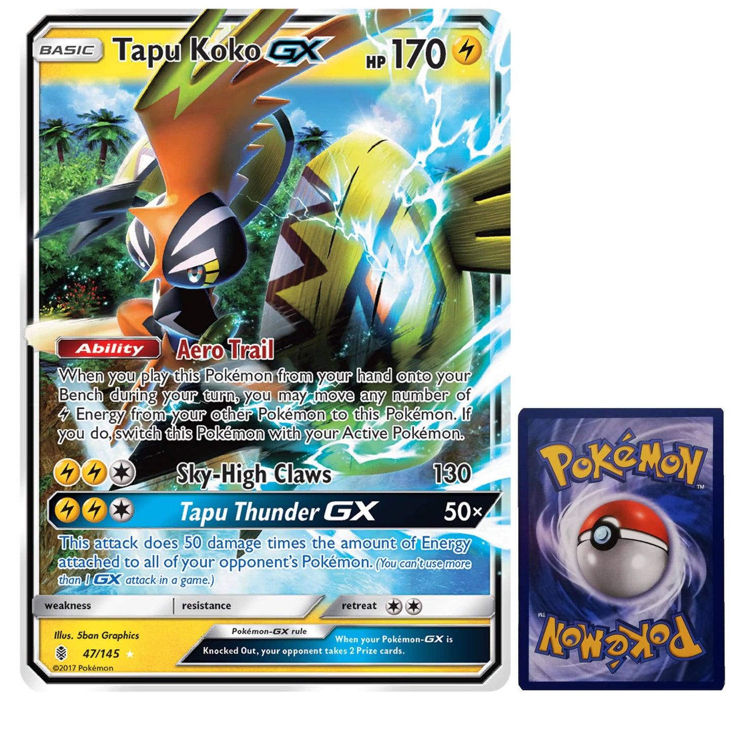 Tapu Koko GX Große Pokemon Karte SM50 EN