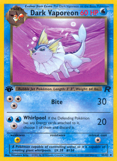 Team Rocket Dark Vaporeon 045/082 Englisch - First Edition Karte - Gewöhnlich / Good - Sammelkarten