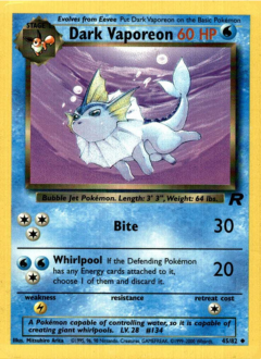 Team Rocket Dark Vaporeon 045/082 Englisch - Unlimited Karte - Gewöhnlich / Good - Sammelkarten