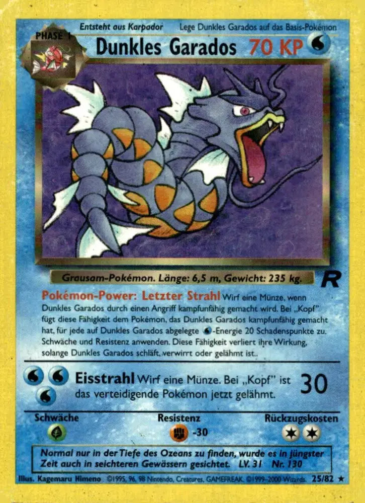 Team Rocket Dunkles Garados 025/082 Deutsch - Unlimited Karte - Gewöhnlich / Played - Sammelkarten