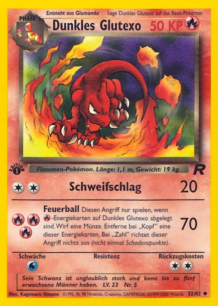 Team Rocket Dunkles Glutexo 032/082 Deutsch - First Edition Karte - Gewöhnlich / Excellent - Sammelkarten