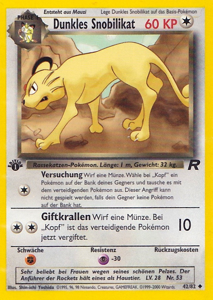 Team Rocket Dunkles Snobilikat 042/082 Deutsch - Sammelkarten