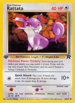 Team Rocket Rattata 066/082 Englisch - First Edition Karte - Gewöhnlich / Near Mint - Sammelkarten