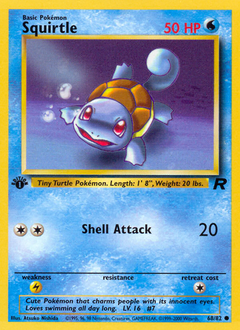 Team Rocket Squirtle 068/082 Englisch - First Edition Karte - Gewöhnlich / Near Mint - Sammelkarten