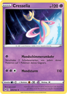 Verlorener Ursprung Cresselia 074/196 Deutsch - Holo / Near Mint - Sammelkarten