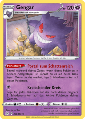 Verlorener Ursprung Gengar 066/196 Deutsch - Sammelkarten