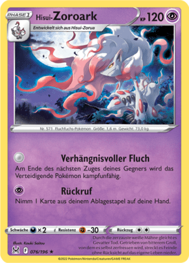 Verlorener Ursprung Hisui-Zoroark 076/196 Deutsch - Sammelkarten