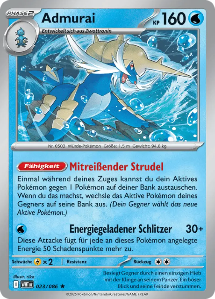 Weiße Flammen Admurai 023/086 Deutsch - Holo / Near Mint - Sammelkarten