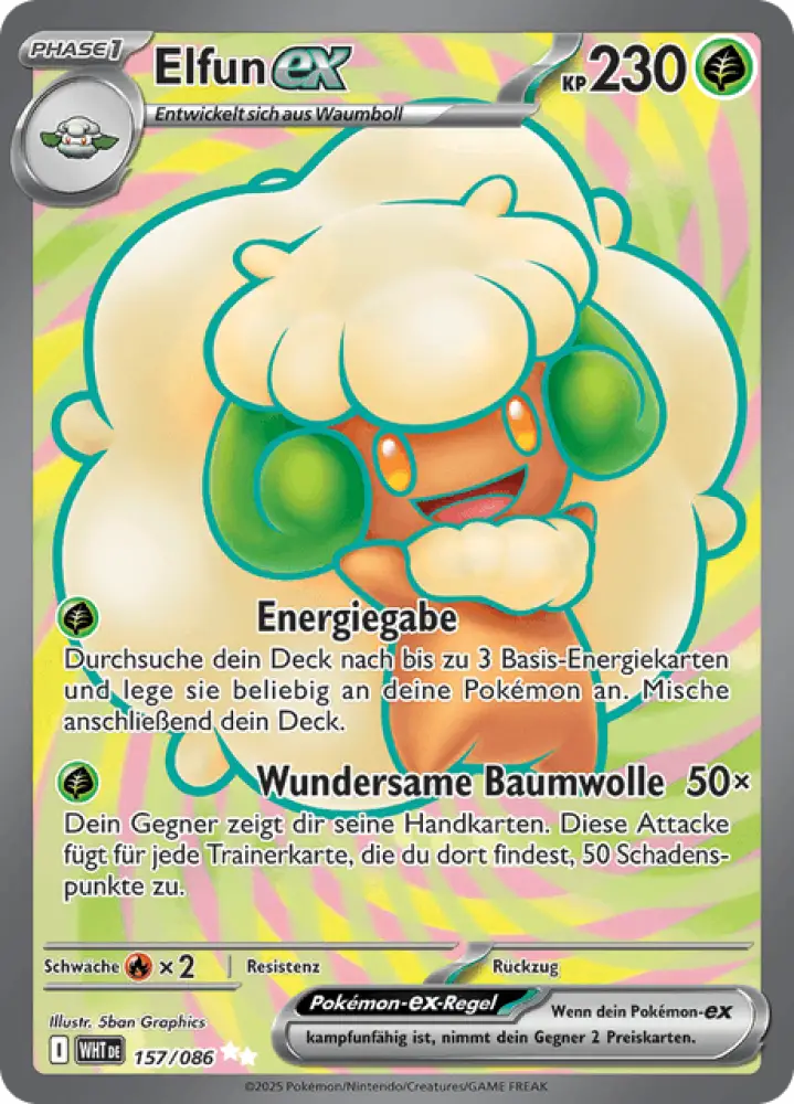 Weiße Flammen Elfun-ex 157/086 Deutsch - Holo / Near Mint - Sammelkarten