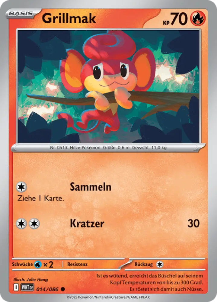 Weiße Flammen Grillmak 014/086 Deutsch - Master Ball R-Holo - Sammelkarten