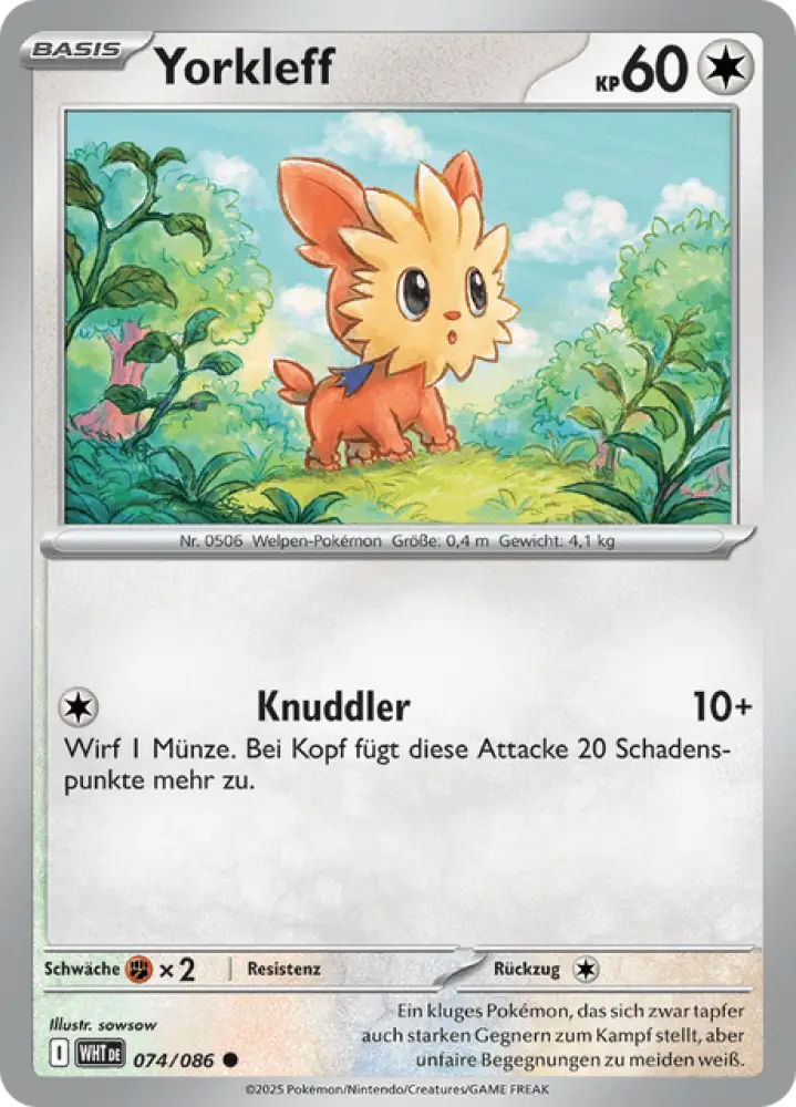 Weiße Flammen Yorkleff 074/086 Deutsch - Pokeball R-Holo / Near Mint - Sammelkarten