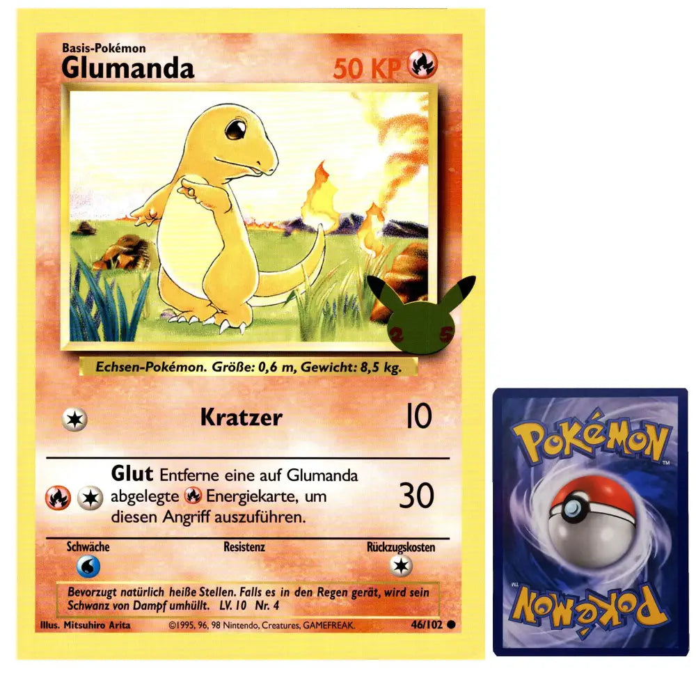 XXL Glumanda Pokemon Karte 46/102 Deutsch