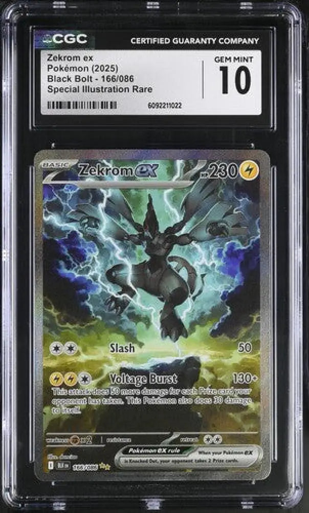Zekrom ex - Black Bolt (Special Illustration Rare) [BLK-166] - English / Mint / CGC 10.0 Normal - Pokémon Single