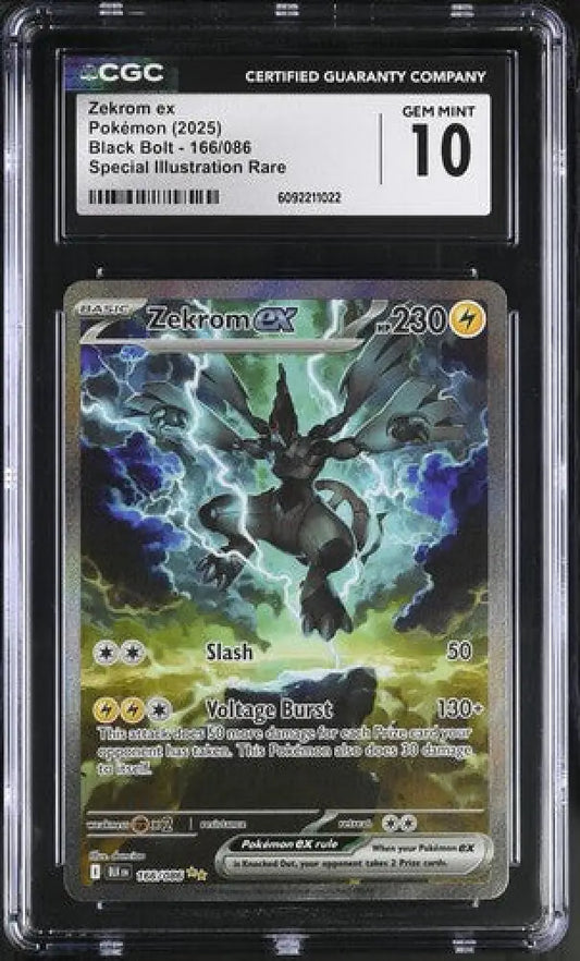 Zekrom ex - Black Bolt (Special Illustration Rare) [BLK-166] - English / Mint / CGC 10.0 Normal - Pokémon Single