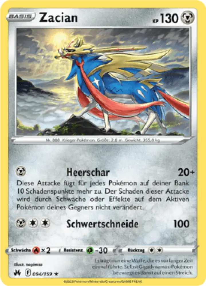 Zenit der Könige Zacian 094/159 Deutsch - Sammelkarten